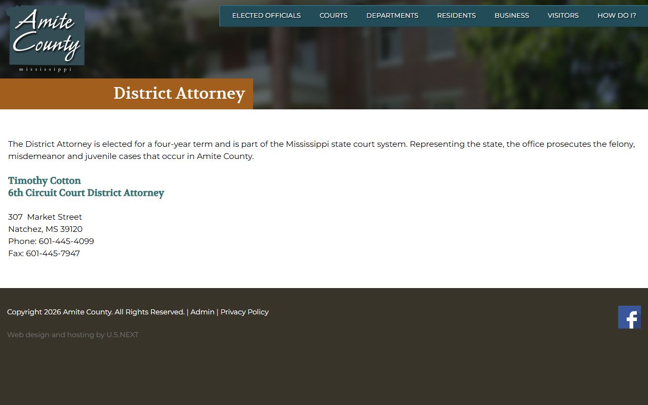 Wilkinson County criminal court records district attorney office page for the Sixth Circuit
