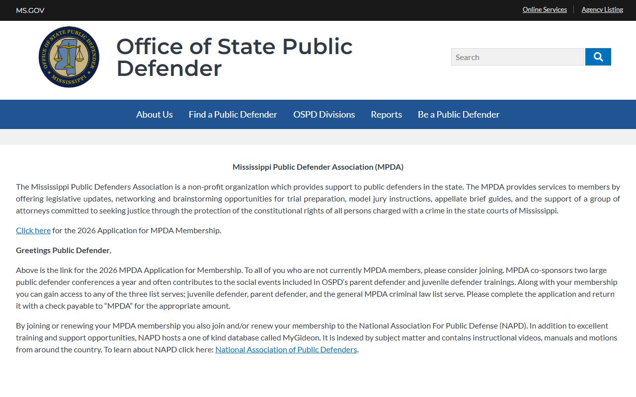 Wilkinson County criminal court records Mississippi Public Defender Association page