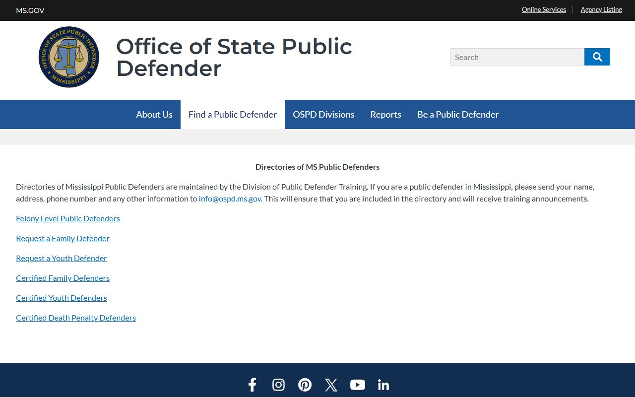 Wilkinson County criminal court records public defender directory lookup page