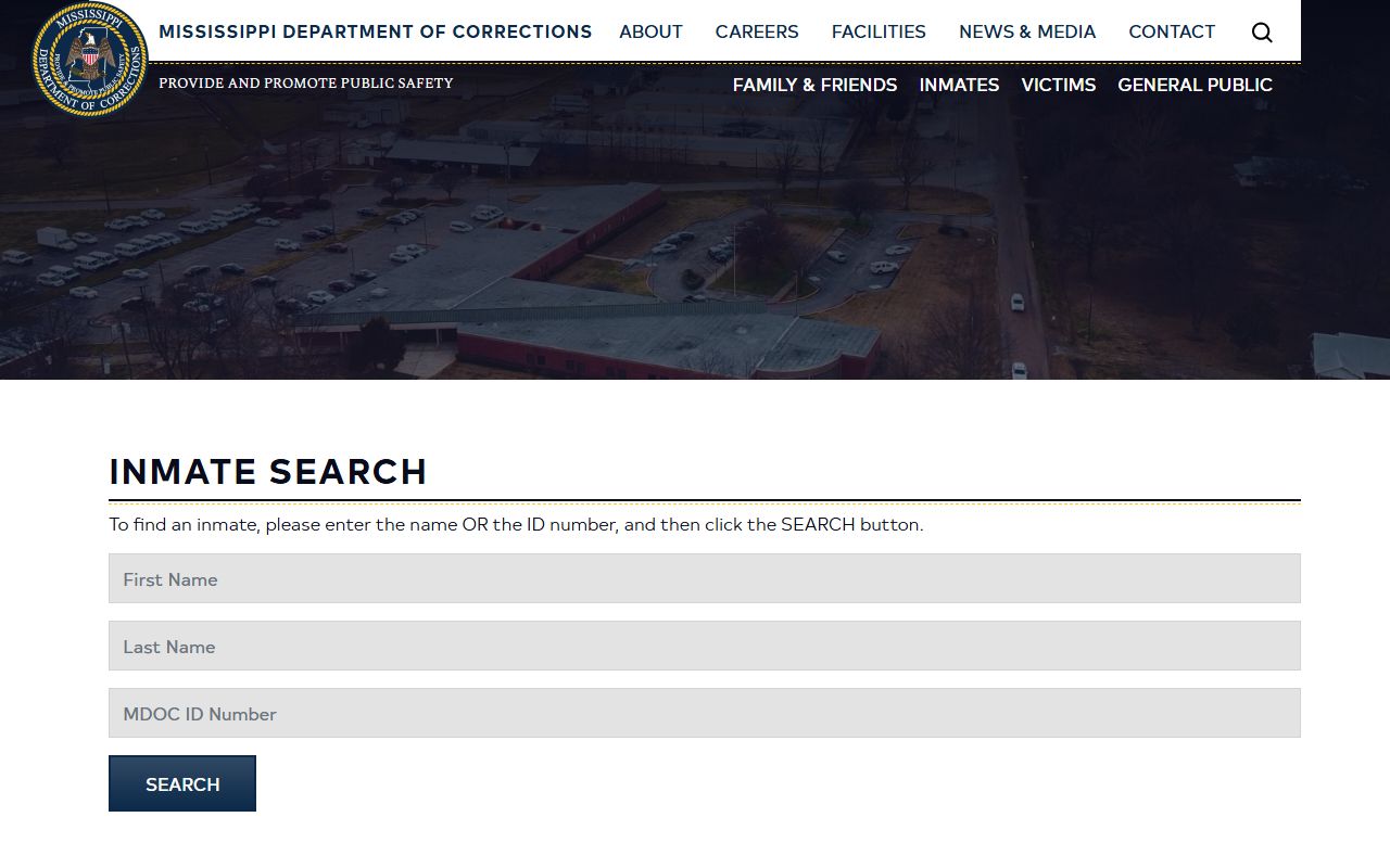 Wilkinson County inmate search through the Mississippi Department of Corrections page