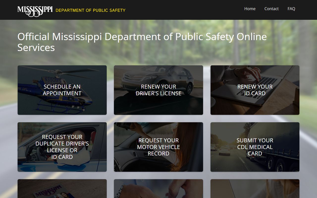 Wilkinson County traffic court records reference on the Mississippi DPS driver self-service portal